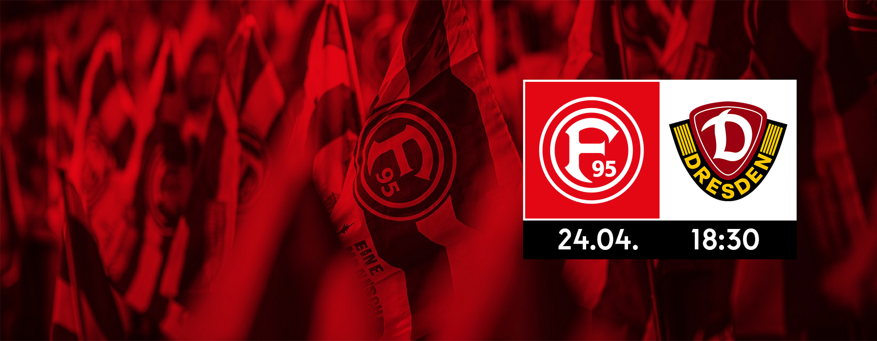 Spielpaarung F95 gegen Dynamo Dresden, 24.04. um 18:30 Uhr